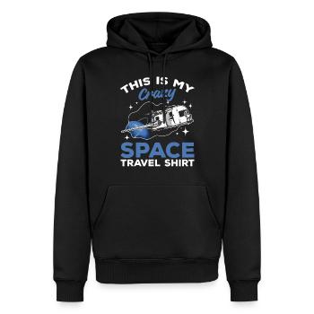 C’est ma chemise de voyage spatiale folle - Space Travel - Sweat à capuche Premium bio Homme - noir - Devant - Nico (187cm)