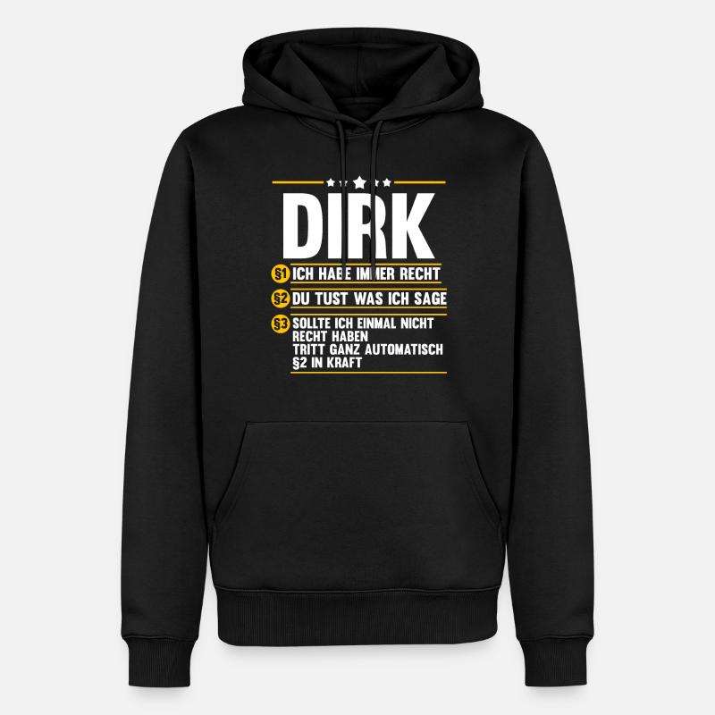 Dirk - Männer Premium Bio Hoodie - Schwarz