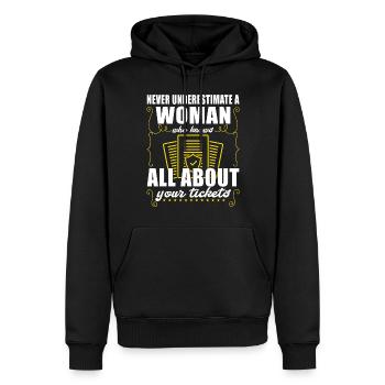 Des choses drôles pour les agents d’assurance - Sweat à capuche Premium bio Homme - noir - Devant - Nico (187cm)