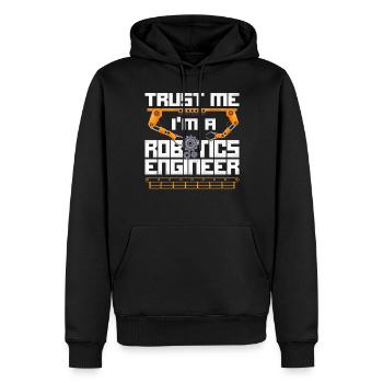 Robot Robotics Engineer Vintage - Männer Premium Bio Hoodie - Schwarz - Vorne - Nico (187cm)