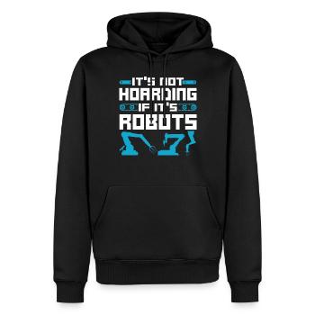 Robot Robotics Engineer Vintage - Männer Premium Bio Hoodie - Schwarz - Vorne - Nico (187cm)