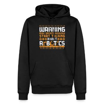 Robot Robotics Engineer Vintage - Männer Premium Bio Hoodie - Schwarz - Vorne - Nico (187cm)