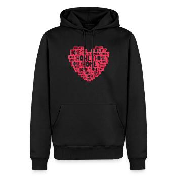 Honey Herz - Männer Premium Bio Hoodie - Schwarz - Vorne - Nico (187cm)