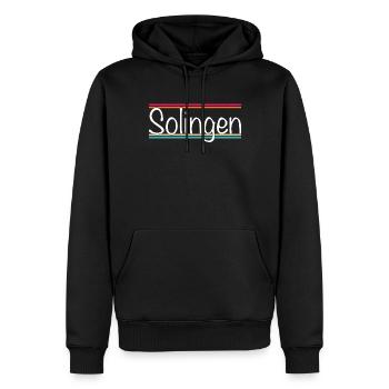Solingen - Männer Premium Bio Hoodie - Schwarz - Vorne - Nico (187cm)