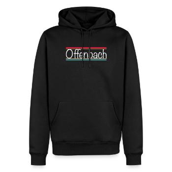 Offenbach - Männer Premium Bio Hoodie - Schwarz - Vorne - Nico (187cm)