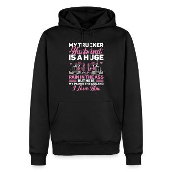 Femme de camionneur Femme chauffeur de camion Petite amie - Sweat à capuche Premium bio Homme - noir - Devant - Nico (187cm)