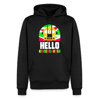 Hallo Kindergarten Sprüche Süß Kinder Humor - Männer Premium Bio Hoodie - Schwarz - Vorne - Nico (187cm)