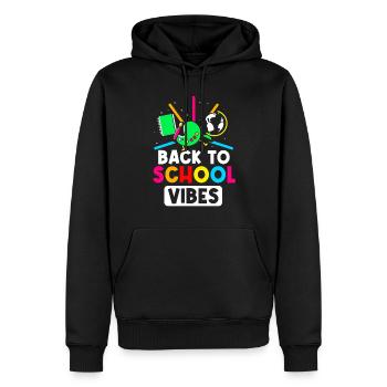 Back to School Vibes Back to School Back to School - Men’s Premium Organic Hoodie - black - Front - Nico (187cm)