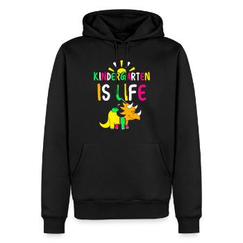 Kindergarten Is Life Cute Sayings Kids Humor - Men’s Premium Organic Hoodie - black - Front - Nico (187cm)