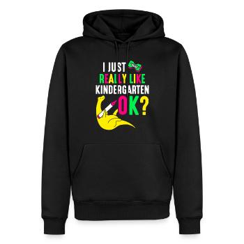 J’aime juste le jardin d’enfants très mignon - Sweat à capuche Premium bio Homme - noir - Devant - Nico (187cm)