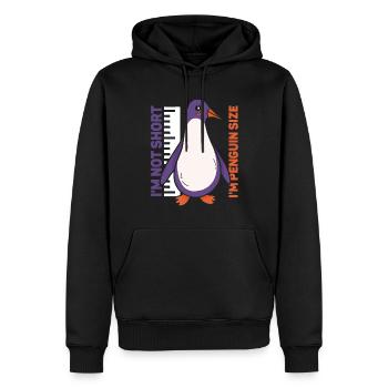 Je ne suis pas petit Je suis de la taille d’un pingouin Pingouin - Sweat à capuche Premium bio Homme - noir - Devant - Nico (187cm)