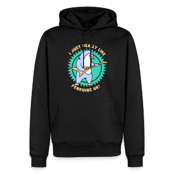Ich Mag Pinguine Einfach Sehr Süß Tier Pinguin - Männer Premium Bio Hoodie - Schwarz - Vorne - Nico (187cm)