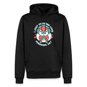 Ich Liebe Pinguine Einfach Ok Pinguin Tier Süß - Männer Premium Bio Hoodie - Schwarz - Vorne - Nico (187cm)