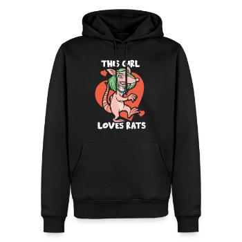Cette fille aime rat rat animal mignon - Sweat à capuche Premium bio Homme - noir - Devant - Nico (187cm)