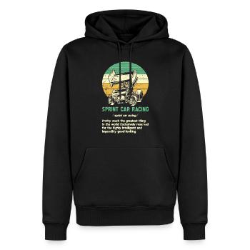 Sprint Car Racing Flag Vintage Racer Dirt Track - Sweat à capuche Premium bio Homme - noir - Devant - Nico (187cm)