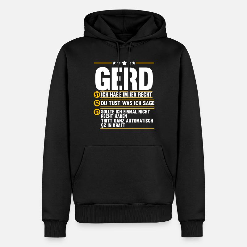 Gerd - Männer Premium Bio Hoodie - Schwarz