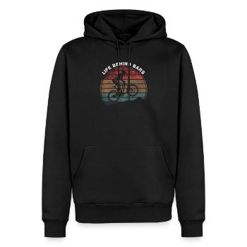Life Behind Bars Lustiges Mountainbike - Männer Premium Bio Hoodie - Schwarz - Vorne - Nico (187cm)