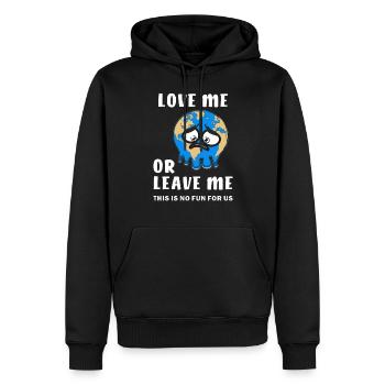 LA TERRE M’AIME OU ME QUITTE - Sweat à capuche Premium bio Homme - noir - Devant - Nico (187cm)