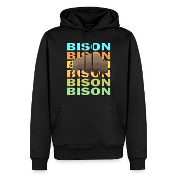 BISON - Sweat à capuche Premium bio Homme - noir - Devant - Nico (187cm)