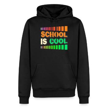 SCHOOL IS COOL - Männer Premium Bio Hoodie - Schwarz - Vorne - Nico (187cm)