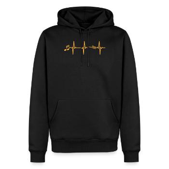 Saxophone Heartbeat Notes de musique Saxophoniste Saxopho - Sweat à capuche Premium bio Homme - noir - Devant - Nico (187cm)
