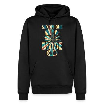 Saxophoniste Saxophone Musicien - Saxophone Mode Activé - Sweat à capuche Premium bio Homme - noir - Devant - Nico (187cm)