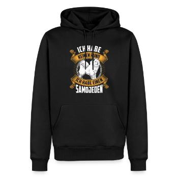 Ich habe einen Samojede Samojedenspitz - Männer Premium Bio Hoodie - Schwarz - Vorne - Nico (187cm)