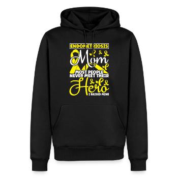 Endometriose - Männer Premium Bio Hoodie - Schwarz - Vorne - Nico (187cm)