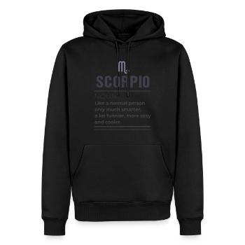 Nom du Scorpion - Comme une personne normale seulement - Sweat à capuche Premium bio Homme - noir - Devant - Nico (187cm)