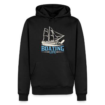 Boating Life Yacht Voilier Bateau Bateau - Sweat à capuche Premium bio Homme - noir - Devant - Nico (187cm)