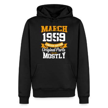 March 1959 Vintage Birthday Gift - Men’s Premium Organic Hoodie - black - Front - Nico (187cm)
