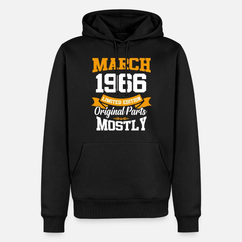März 1966 Vintage Geburtstag Geschenk - Männer Premium Bio Hoodie - Schwarz