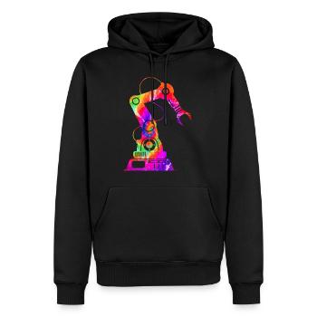 Ingénieur en robotique robotique Tie Dye - Sweat à capuche Premium bio Homme - noir - Devant - Nico (187cm)