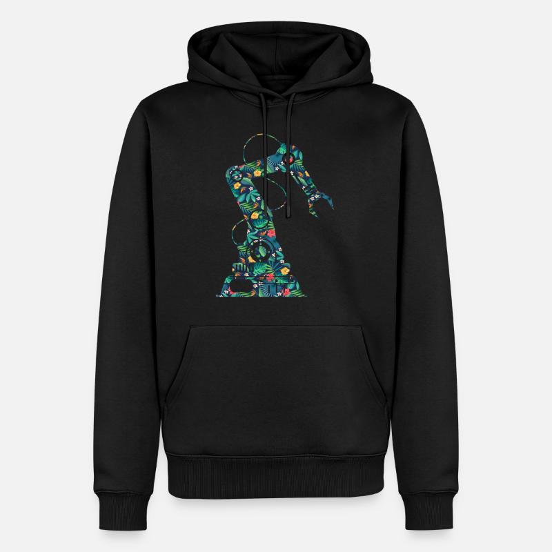 Robot Robotics Engineer Flower - Men’s Premium Organic Hoodie - black
