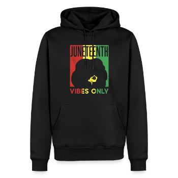 Seulement Juneteenth Vibes Black African American 1865 - Sweat à capuche Premium bio Homme - noir - Devant - Nico (187cm)