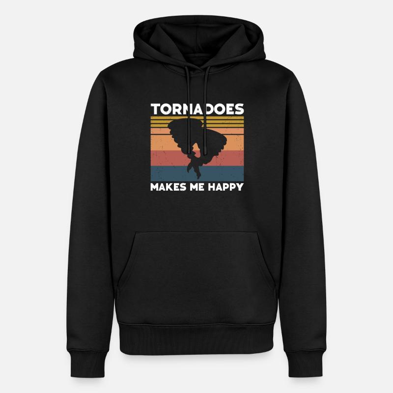 Tornado - Männer Premium Bio Hoodie - Schwarz