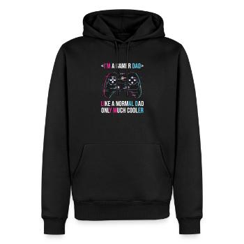 C’est drôle que je sois un père joueur Fête des pères - Sweat à capuche Premium bio Homme - noir - Devant - Nico (187cm)