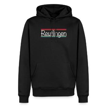 Reutlingen - Sweat à capuche Premium bio Homme - noir - Devant - Nico (187cm)
