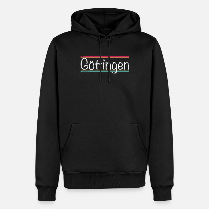 Göttingen - Männer Premium Bio Hoodie - Schwarz