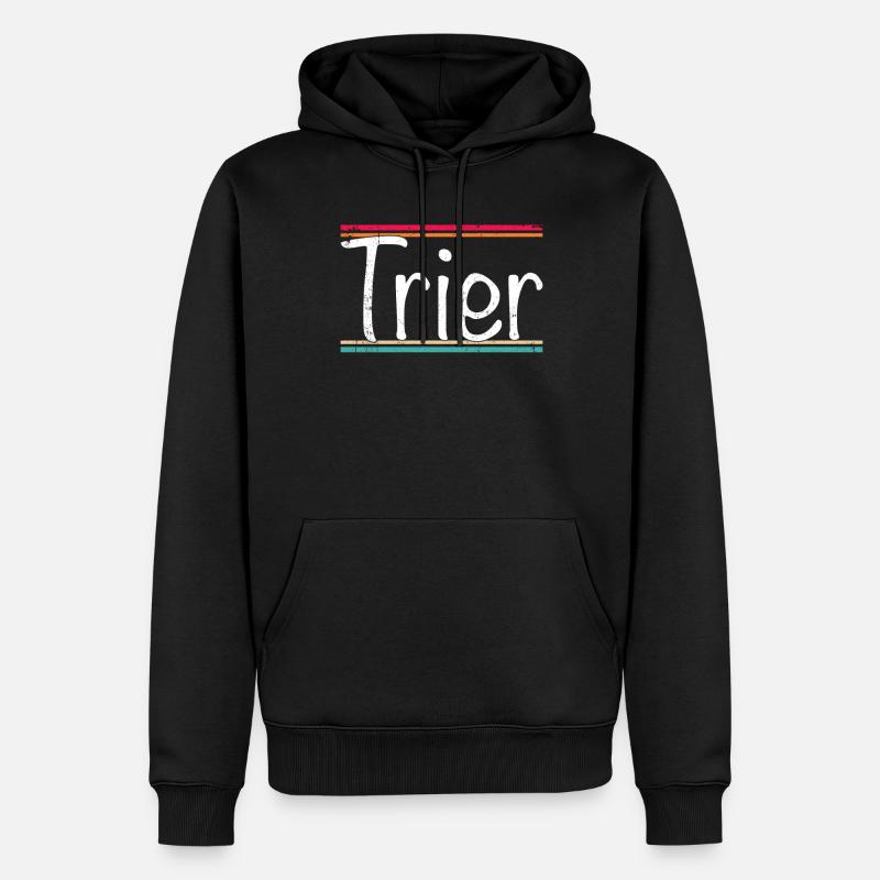 Trier - Männer Premium Bio Hoodie - Schwarz