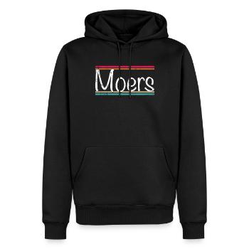 Moers - Männer Premium Bio Hoodie - Schwarz - Vorne - Nico (187cm)