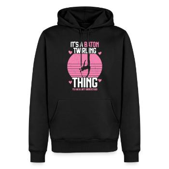Tambourstab Wirbeln - Männer Premium Bio Hoodie - Schwarz - Vorne - Nico (187cm)