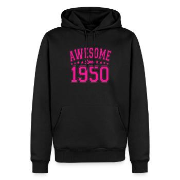 Génial depuis 1950 Anniversaire 1950 Millésime 1950 - Sweat à capuche Premium bio Homme - noir - Devant - Nico (187cm)