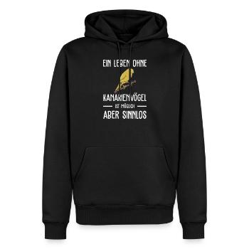 Kanarienvogel I Kanarie Girlitze Nymphen für Vogel - Männer Premium Bio Hoodie - Schwarz - Vorne - Nico (187cm)