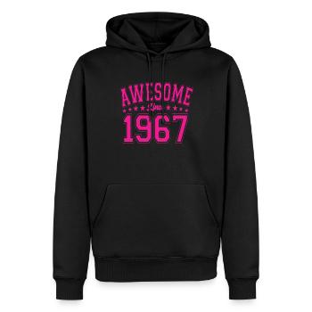Génial depuis 1967 Anniversaire 1967 Millésime 1967 - Sweat à capuche Premium bio Homme - noir - Devant - Nico (187cm)