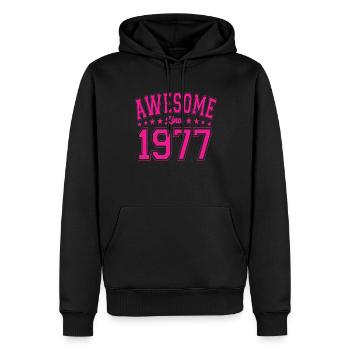 Génial depuis 1977 anniversaire 1977 millésime 1977 - Sweat à capuche Premium bio Homme - noir - Devant - Nico (187cm)
