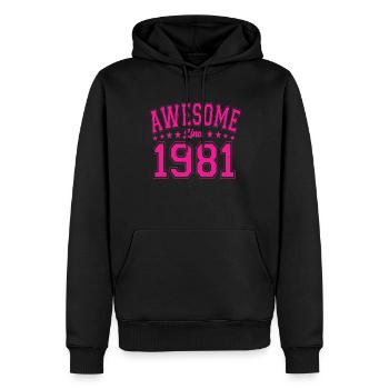 Awesome Since 1981 Geburtstag 1981 Vintage 1981 - Männer Premium Bio Hoodie - Schwarz - Vorne - Nico (187cm)