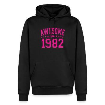 Awesome Since 1982 Geburtstag 1982 Vintage 1982 - Männer Premium Bio Hoodie - Schwarz - Vorne - Nico (187cm)