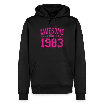 Génial depuis 1983 Anniversaire 1983 Millésime 1983 - Sweat à capuche Premium bio Homme - noir - Devant - Nico (187cm)