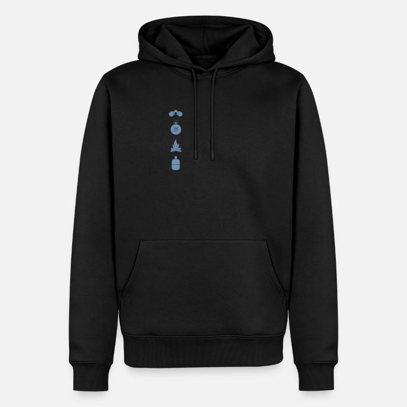 camping zelten lagerfeuer - Männer Premium Bio Hoodie - Schwarz